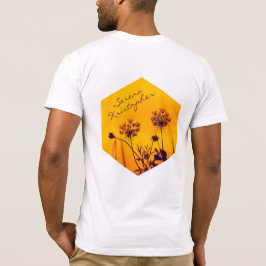 Vild Umbel Flowers Disline Lila and Guld Elegant T Shirt