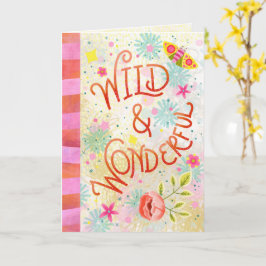 Vild & Underbar – Whimsisk handskriven text Kort