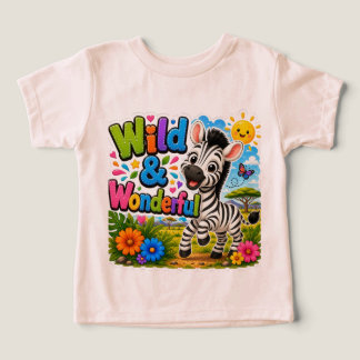 Vild & Underbar Zebra | Söt Safari Djurdesign T Shirt