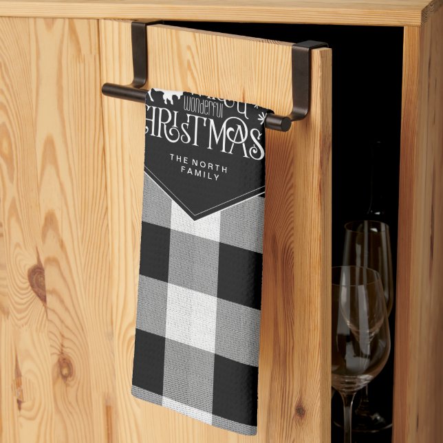 Vild Underbart svart julklapp, Buffalo Play ID604 Kökshandduk (Thirds Fold)