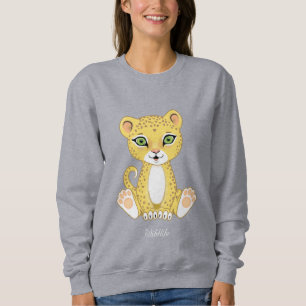 Vild ung leopard djur tecknad sweatshirt t shirt