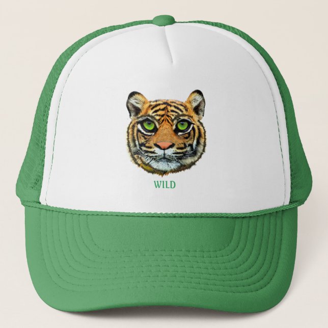 Vild Ung Tiger Ansikte & Kalligrafi Keps (Framsida)