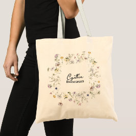 Vild utan Bloom Anpassa Bridesmaid Tote Bag Tygkasse