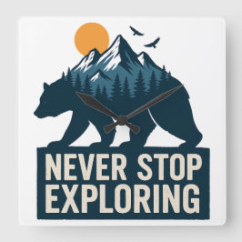 Vild vågrätt fyrkantig klocka