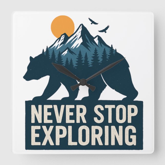 Vild vågrätt fyrkantig klocka (Framsida)