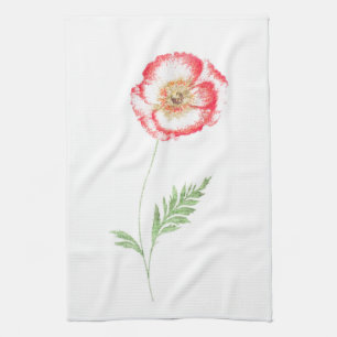 Vild vallmoblomma kökshandduk