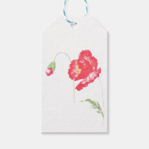 Vild vallmoblomma presentetikett