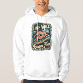 Vild Varg Äventyr Retro Nature Artwork Hoodie