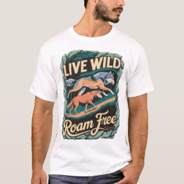 Vild Varg Äventyr Retro Nature Artwork T Shirt