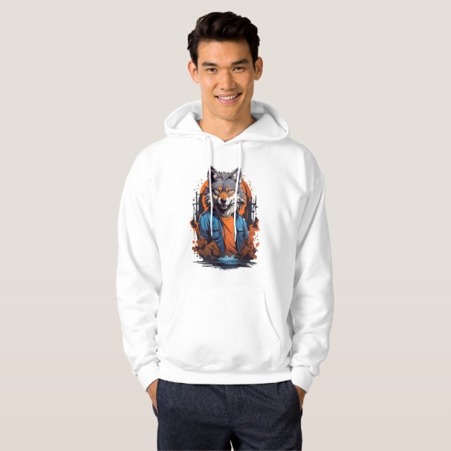 Vild Varg Djur Hoodie (Hel framsida)