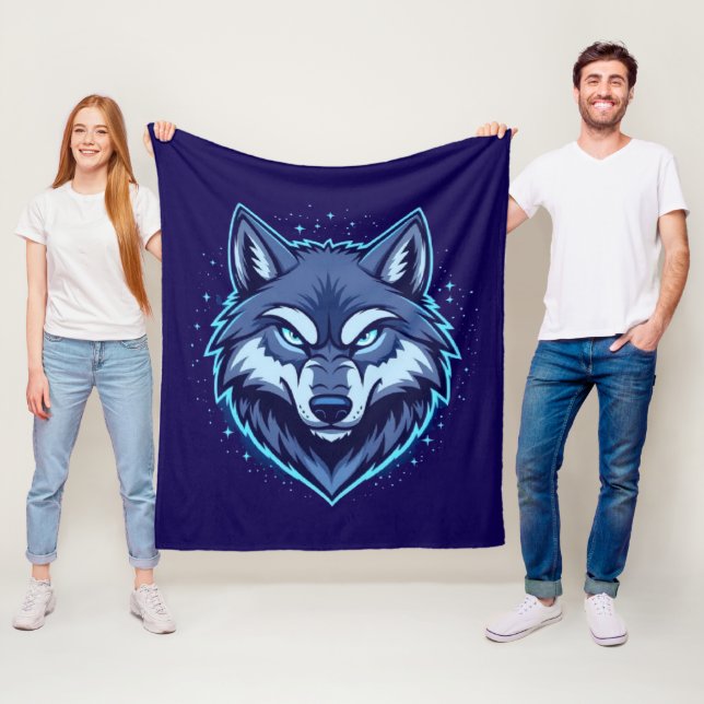 Vild Varg – Symbol för Styrka och Frihet Fleecefilt (På plats)