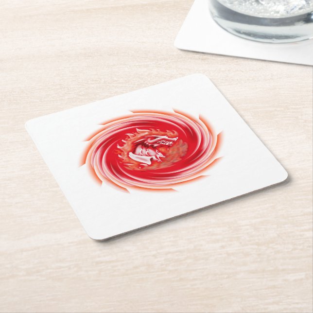 Vild Varg Whirling white papper drink coasters Underlägg Papper Kvadrat (Vinklad)