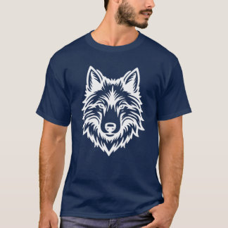 Vild Varghuvud Logotyp Grafisk Design T Shirt