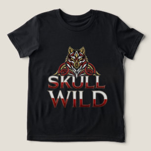 Vild varghuvud med keltiskt knutmönster och skalle t shirt