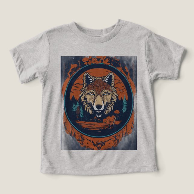 Vild Varghuvud T Shirt (Design Framsida)
