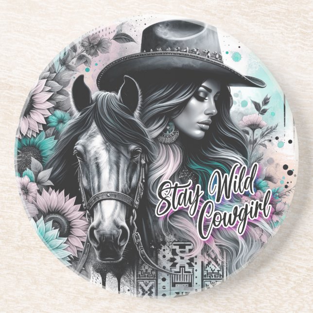 Vild västerländsk cowgirl  underlägg (Framsidan)