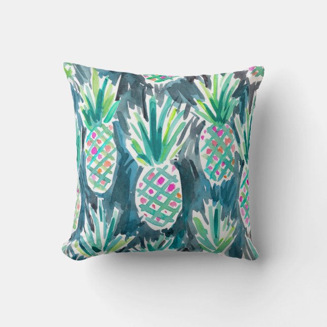 Vild Vattenfärgning Ananas Mönster Kudde (Framsida)