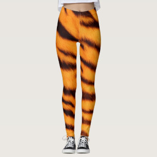 Vild & Vibrant Orange Tiger Rand Leggings