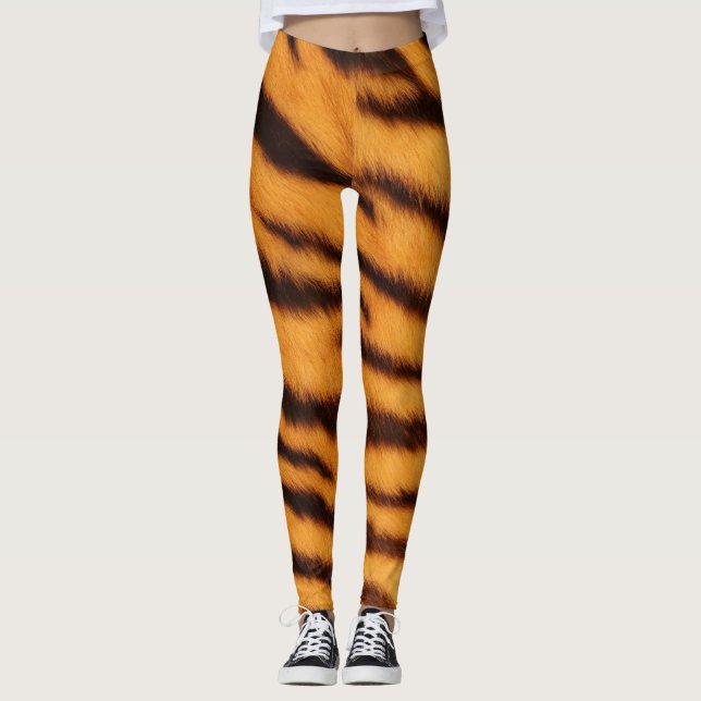 Vild & Vibrant Orange Tiger Rand Leggings (Framsida)