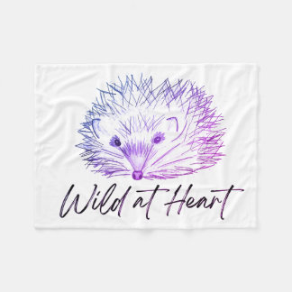 Vild vid hjärthedgehog teckning fleecefilt