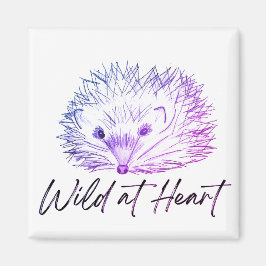 Vild vid hjärthedgehog teckning magnet