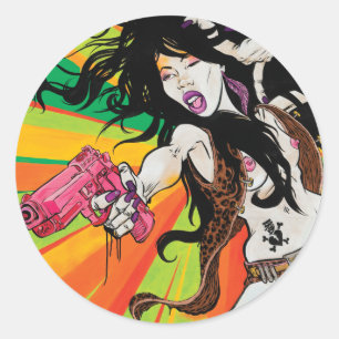 Vild Vild Öster Runt Klistermärke