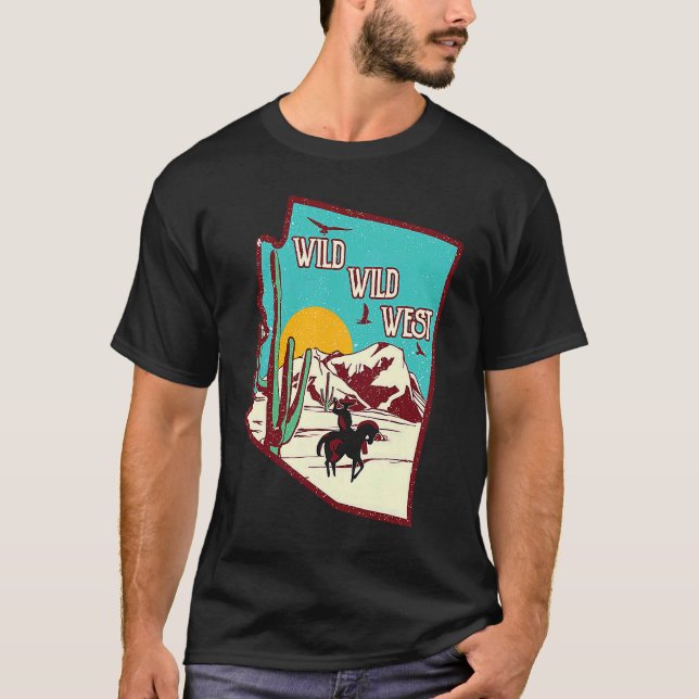 Vild Vilda western Western Life Southwest Desert V T Shirt (Framsida)