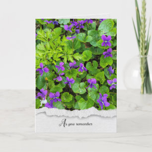Vild Violas with Raindrops sympathy Card Kort