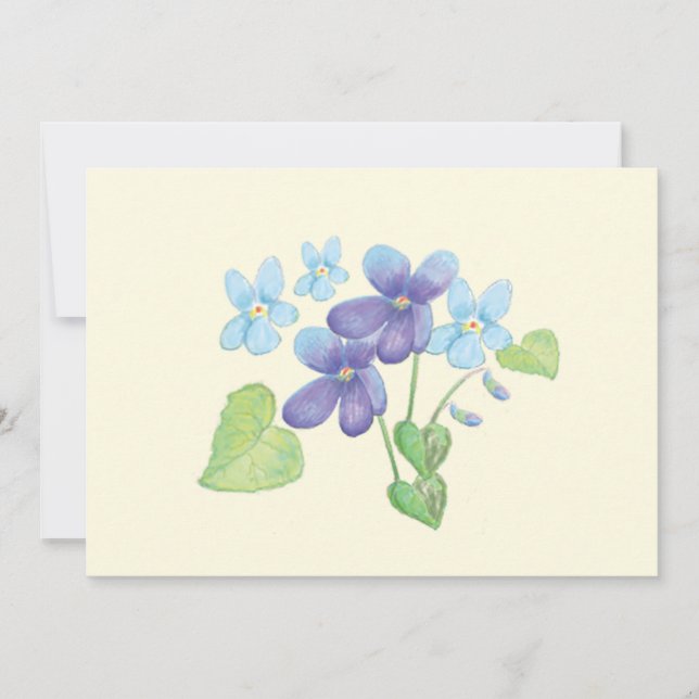 Vild Violet Flowers Illustration Julkort (Framsida)