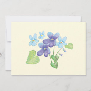 Vild Violet Flowers Illustration Julkort