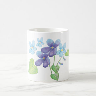 Vild Violet Flowers Illustration Kaffemugg