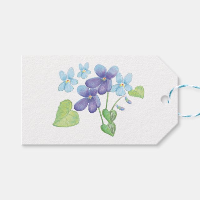Vild Violet Flowers Illustration Presentetikett (Framsidan (Horisontell))