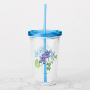 Vild Violet Flowers Illustration Take Away Mugg