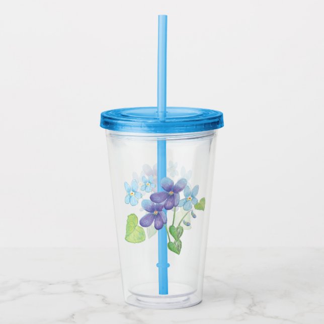 Vild Violet Flowers Illustration Take Away Mugg (Framsida)