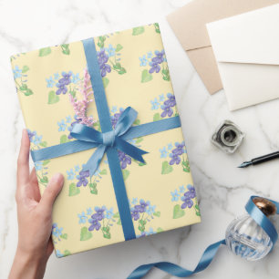 Vild Violet Flowers Wrapping Papper Presentpapper