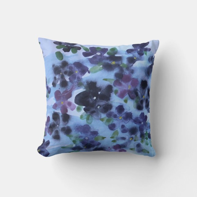 Vild Violet Lila och Blue Designer Dekorativ kudde (Framsida)