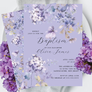 Vild Violets Baptism Inbjudningar