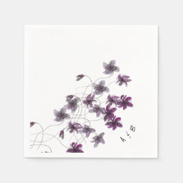 Vild Violets Watercolor Hand-målat Pappersservett