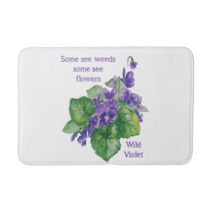 Vild violett blomma Vissa ser Ogräs inspiration Badrumsmatta