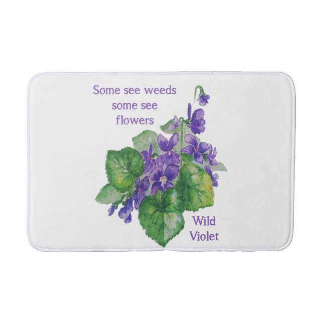 Vild violett blomma Vissa ser Ogräs inspiration Badrumsmatta (Framsidan)
