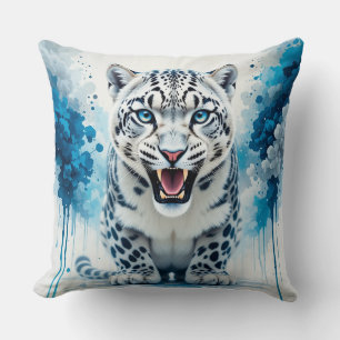 Vild vit leopard kudde