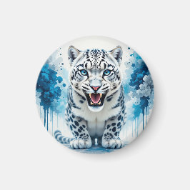Vild vit leopard magnet