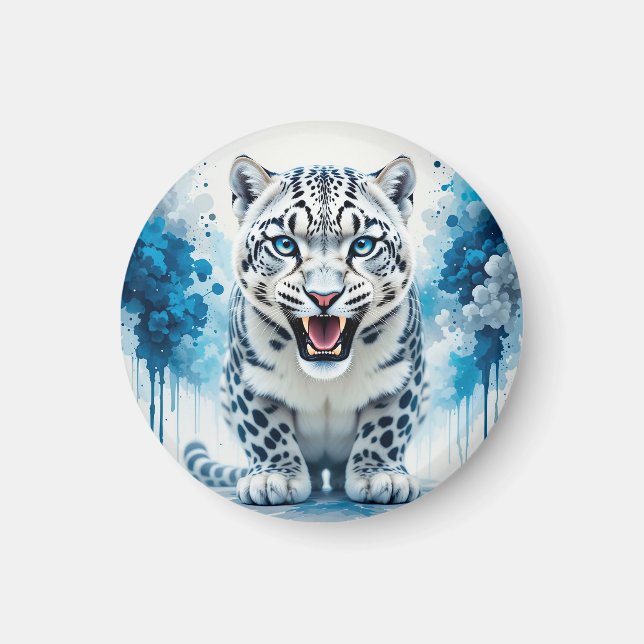 Vild vit leopard magnet (Framsidan)