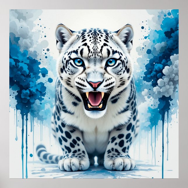 Vild vit leopard poster (Framsidan)