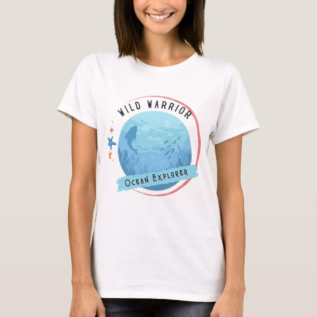Vild Warrior Ocean Explorer T Shirt (Framsida)