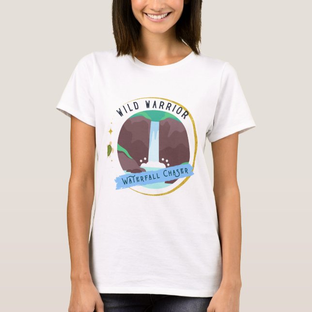 Vild Warrior Waterfall Chaser T Shirt (Framsida)