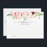 Vild Watercolor Garden Blommigt Typography Advice<br><div class="desc">Rådkort - Lättfärgade perenn- och vildblommor,  inklusive rosa peonier,  krysanthemum,  nejlikor,  histel,  eukalyptus,  med andra grönväxter och vilda blommor. "Råd" och "med kärlek" i ord görs i ett handskript i elegant med små hjärtan på båda sidor. Anpassa med din egen information eller lämna efter behov.</div>