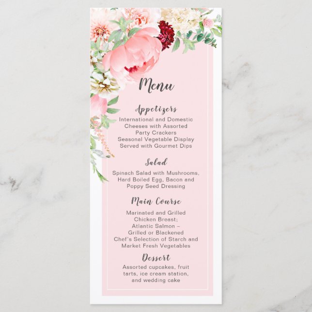 Vild Watercolor Garden Wedding | Meny (Framsida)