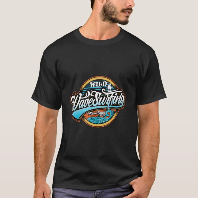 Vild Wave Surfing Summer Vatten Sea Vatten sport T Shirt (Framsida)