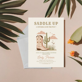 Vild Western Cactus Girl Baby Shower Inbjudningar